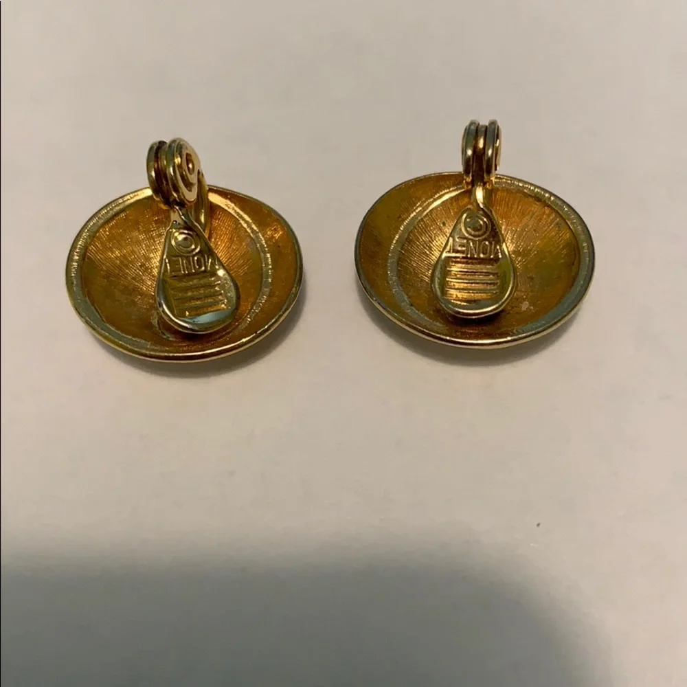 Vintage Monet white gold clip on earrings